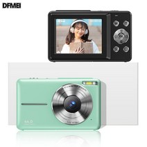 DFMEI CCD 디카 포토당 입문형 고화질 여행용 카메라, 4400만그린32G