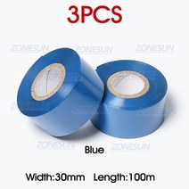 랩핑기 파렛트 자동 박스포장기계 밴딩기 래핑기 ZONESUN 리본 인쇄 기계의 열 30*100m 플라스틱 및 종이, 06 3pcs Blue