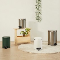 한샘 심플라운드 스텐 페달휴지통, 5L 스텐(A)(A), 1개