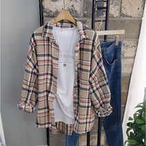 상상그이상 여성용 오버핏 체크 남방 루즈핏 가볍게 걸치기 좋은 예쁜색상 체크 파스텔 캐주얼셔츠 간절기 코디하기쉬운 가성비 좋은 레이어드하기 좋은 데일리남방