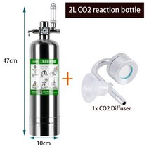 수족관 CO2 발생기 시스템 CO2 키트 스테인레스 스틸 CO2 실린더 발생기 시스템 이산화탄소 반응기 키트 식물 Aquariumm, 2L, 2L