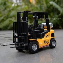 1:24 Scale Diecast 금속 트럭 모델 장난감 (사운드 및 라이트 포함) Forklift Replica, 02 YELLOW