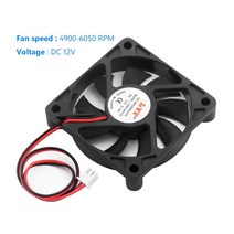 12v 냉각 팬 2핀 미니 54cfm 60mm x 60mm x 10mm 컴퓨터 팬 브러시리스 케이스 팬 30cm 길이 케이블 cpu 방열판 쿨러 팬, 없음