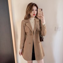 ANYOU 여성 봄가을 롱코트 바람막이 고퀄리티 A라인 트렌치코트 핸드메이드코트
