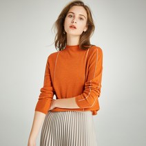 가을 겨울 셔츠 무만 심플 몰딩 솔리드 무지 슬림 롤업 턴업 반폴라 순 캐시미어스웨터 여성 1678972630