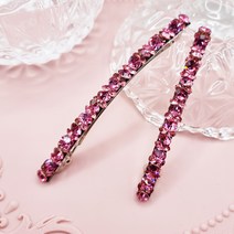 에떼리본 스와로브스키 스톤 자동핀2P 헤어핀 머리핀 큐빅헤어핀 스왈로브스키 반머리용헤어핀 옆머리용헤어핀 큐빅자동핀