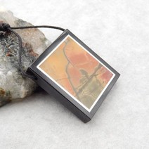 비즈공예 원석 준보석 천연석 멀티 컬러 피카소 재스퍼 흑요석 펜던트 비드 33x30x6mm 16g 패션 쥬얼리 목, 한개옵션0