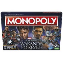 Hasbro Gaming 모노폴리 마블 스튜디오의 블랙 팬서 와칸다 포에버 에디션 보드 게임 가족 및 아동용 만 8세 이상 2-6인용 게임 241036