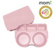 맘아이 식물성 옥수수 유아식기 모음전/유아식판/스푼포크 외/전자렌지/열소독/식기세척기 사용가능, 01_도시락식판+뚜껑(핑크)