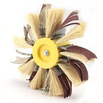 목재 프라이머 샌딩용 150mm x 샤프트 장착 사이잘 및 에머리 천 연마 브러시 휠 80-400Grit 1 개, 01 1pc grinding wheel_01 80