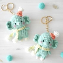 JW손뜨개 코바늘 민트앨리 키링 뜨개DIY, 1개