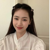 미니 골드 장미 집게핀 헤어 미니 장미꽃머리핀 장미 블랙1p