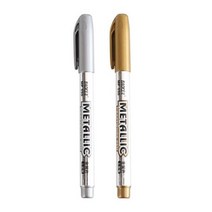 1 개/몫 DIY 금속 방수 영구 페인트 아트 마커 펜 골드/실버 1.5mm 학생 그림 학교 용품 문구, GoldSilver-2pcs
