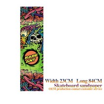 스텀패드 롱보드 339 인치 스케이트 샌드페이퍼 더블 로커 샌드페이퍼 스케이트 데크 스티커 샌드페이퍼 전기 스케이트 테이퍼문신 그립 사포 테이프, 녹색 해골