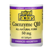 40대 50대 코큐텐 영양소 내추럴 팩터스 코엔자임 Q10 50mg 소프트젤 60정, 1개
