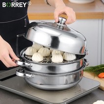 화목보일러 가정용화목보일러 가정용전기보일러가정용 borrey 스테인레스 스틸 인덕션 팬, 실버 3층