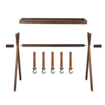 캠핑우드쉘프 접이식 나무 단단한 다기능 야외 가정 조리기구 식기 걸이 홀더 랙, 1.Wood