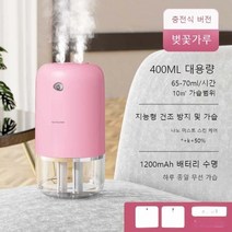 가습기 가정용 소형 자동 침실 USB 충전 공기 사무실 데스크탑 휴대용 기숙사 학생 침대 옆 미니 자동차 아로마 테라피 스프레이, 체리블라썸파우더충전식[나노더블스프레이저소음가