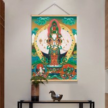 불교 종교 큐빅 불상 관음보살 비즈 대형 구슬자수 diy 보석십자수 재료 세트, 80x110cm 전체 원형 큐빅