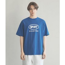 와르 T1002 M 심플 로고 티셔츠 블루