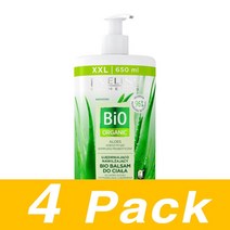 Eveline Cosmetics 바디 밤 크림 알로에 Xxl Bio Baume Corps Hydratant Pour Peaux 650Ml 4개