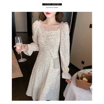 잇츠스타일 스퀘어넥 레이스 장미 플라워 쉬폰 롱원피스