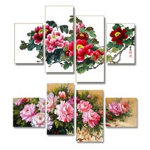 고려미술 명작 갤러리 부귀화 목단 모란꽃 풍수인테리어 그림 캔버스액자 4분할액자 한국화 목단화, 3. 목단화