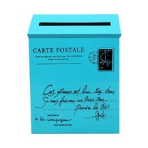 우체통 우편함 건의함 레트로 아메리칸 목가적인 벽걸이 철 금속 양동이 신문 상자 편지 포스트 정원 장식, [03] C