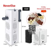 연못 여과기 필터 수족관 산소 공기 물고기 탱크 펌프 220V 워터 상자 스폰지 박테리아 볼 링, [10] 15W mp with 3parts, [01] US Plug adapter 220V