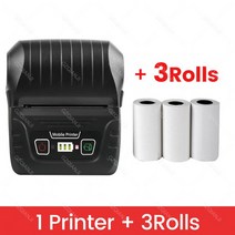 송장프린터 라벨출력기 페이지라벨기미니 인보이스 휴대용 무선 감열식 프린터 58mm 2 인치 블루투스 호, 04 BK Add 3Rolls