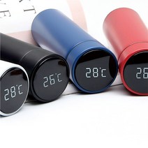 스마트 보온 보냉 스테인레스 온도계 분유텀블러, 화이트