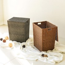 [홈앤하우스] 라탄 패턴 사각 햄퍼 80L, 단품, 색상:화이트