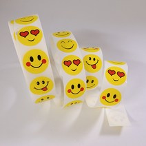 표정 스마일 스티커 20p 옐로우 선물 포장 다꾸 구디백만들기, 표정스마일 스티커 - 20p