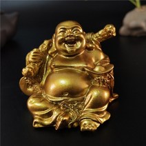 인테리어오브제 장식품 레트로 빈티지 감성소품 황금 웃음 부처 동상 중국 풍수 행운의 돈 maitreya 부처 조각 인형 홈 정원 장식 동상, 금