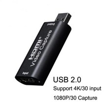 카메라 녹화 Dvd 라이브 방송 게임 상자 Ps4 Hdmi 호환 그래버 레코더 Usb 3.0, 01 USB2.0 black