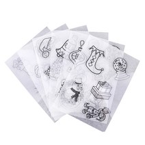 6 조각 모듬 패턴 수축 랩 랩 종이 크리스마스 장식, 14.4x20cm, 설명, 화이트