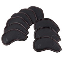 Craftsman Golf 9개 세트 블랙 골프 클럽 아이언 헤드커버 핑캘러웨이 미즈노 테일로마이드 등. 1개 2 또는 L 커버 (1개 커버), 1set (9pcs 4 5 6 7 8 9 A S P))