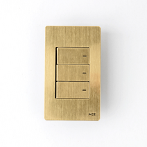 에스아이씨 3구스위치 골드칼라 고급형 전등 스위치, 3구 1로