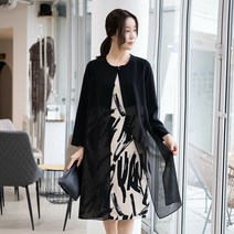 여성 엄마옷 모슬린 터치 레이어드 원피스 YOP211021 마담 미시옷 중년여성의류 50대 60대여성옷 빅사이즈