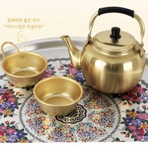 제사용술주전자 레트로황양은 국산막걸리주전자 가벼운 양은편수막걸리잔세트 추억갬성 1-4L, 4L