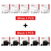 가성비블루투스이어폰 무선이어폰 기존 lenovo lp40 헤드폰 블루투스 tws 무선 이어 버드 듀얼 hd 마이크가있는 스테레오 스포츠 귀고리 이어폰 2022 신규, 화이트5피스 블랙5피스