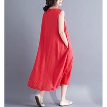 G124706_빅 사이즈린넨 나시 원피스 여성 롱원피스 여름