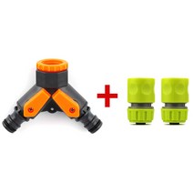 다이모공구 2구 수도분배기+ABS 원터치 어댑터 2개증정, 2구분배기