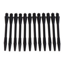 다트 12pcs 플라스틱 나일론 나사 다트 샤프트 극 짧은 다트 줄기 막대 교체 5cm l69f, 검은 색