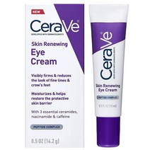 세라비 CeraVe 용 아이 크림 카페인 펩타이드 히알루론산 나이아신아미드 세라마이드 함유 언더 무향 테스트 14.2g(0.5온스), 0.5 Ounce (1개)