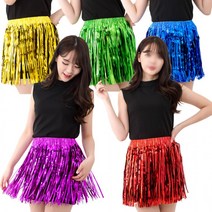 하와이메탈훌라 스커트 수술치마 무용의상 파티, 54X39cm, 핑크1+골드1