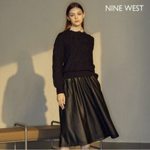[나인웨스트] (NINE WEST) 22Winter 소호 울블렌디드 니트 FAUX 레더 원