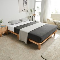 멀린 주문 제작 평상형 무헤드 원목 침대 프레임 슈퍼싱글 싱글 퀸 킹 라지킹, 14.메가킹(1930x2130), 밀리방지추가(상 하)