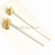 전기 장비 소모품 5pcs RF 동축 직각 SMA 남성 RP-SMA RG405 세미 스틸 점퍼 케이블 커넥터 (15cm), 02 2