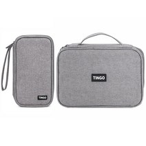 팅고 미니 디지털 수납용 케이블 파우치, 미니+1단 그레이